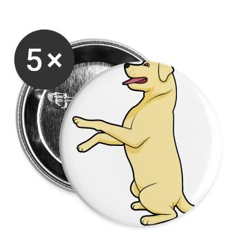 Golden Labrador Dogs & Puppys - Buttons large 2.2''/56 mm (5-pack) - white - Front