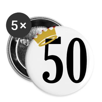 50 ans - Lot de 5 grands badges (56 mm) - blanc - Devant