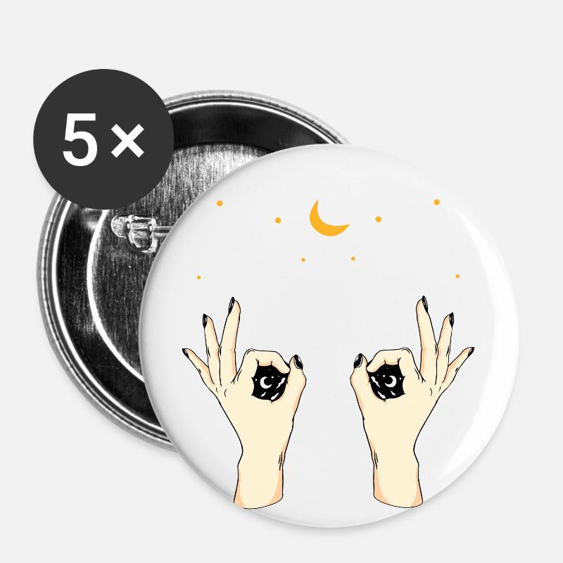 Weird Hands - Buttons large 2.2''/56 mm (5-pack) - white