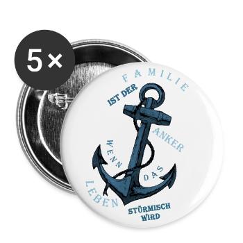 Anker Familie - Buttons groß 56 mm (5er Pack) - Weiß - Vorne
