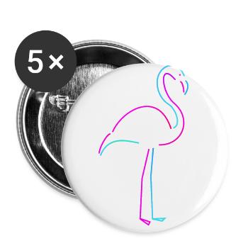 flamingo - Buttons groß 56 mm (5er Pack) - Weiß - Vorne