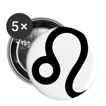 Lion, août, zodiaque, astrologie, symbole - Lot de 5 grands badges (56 mm) - blanc - Devant