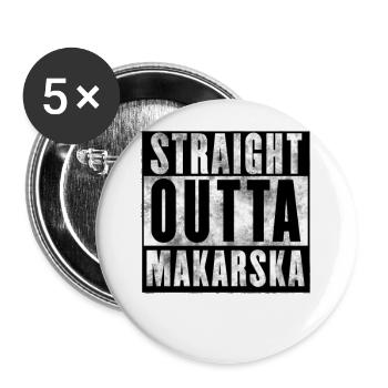 Straight Outta Makarska | Croatie Hrvatska Jugo - Lot de 5 grands badges (56 mm) - blanc - Devant