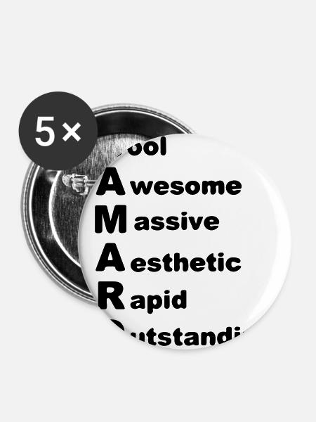 Camaro - Buttons groß 56 mm (5er Pack) - Weiß