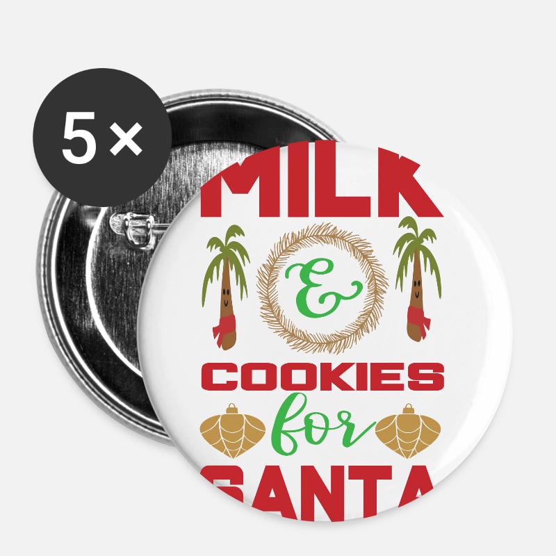 xmas Christmas - Buttons large 2.2''/56 mm (5-pack) - white