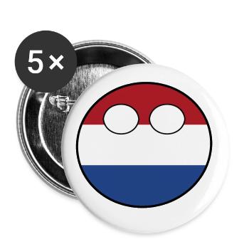 Countryball pays Patrie Pays-Bas - Lot de 5 grands badges (56 mm) - blanc - Devant