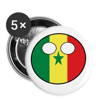 Countryball Land Heimat Senegal - Buttons groß 56 mm (5er Pack) - Weiß - Vorne