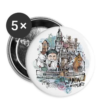 Marchandises sur le Müritz - Lot de 5 grands badges (56 mm) - blanc - Devant
