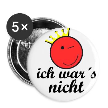 Ich war es nicht - Buttons groß 56 mm (5er Pack) - Weiß - Vorne
