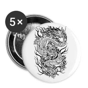 Dragon / Dragon - Buttons large 2.2''/56 mm (5-pack) - white - Front