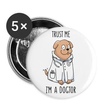 Dogtor - Buttons large 2.2''/56 mm (5-pack) - white - Front
