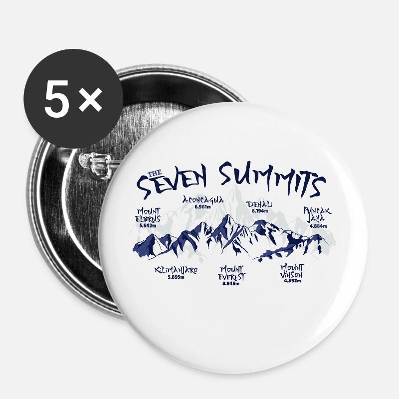 The Seven Summits - Buttons large 2.2''/56 mm (5-pack) - white