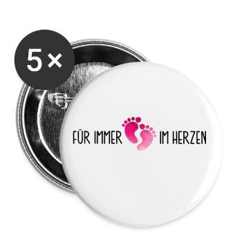 verstorbene Tochter Liebe Herz Trauer Abschied Tod - Buttons groß 56 mm (5er Pack) - Weiß - Vorne