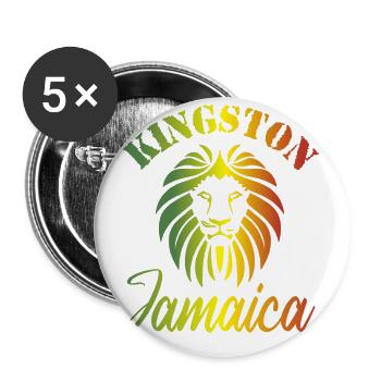 Kingston Town Jamaica Backpacker Travel - Lot de 5 grands badges (56 mm) - blanc - Devant