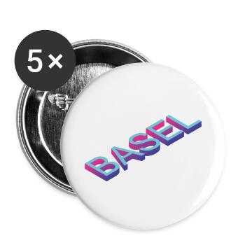 Basel - Buttons groß 56 mm (5er Pack) - Weiß - Vorne
