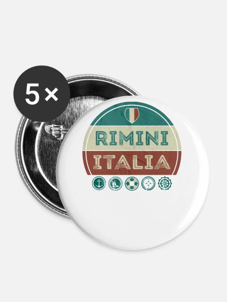 Rimini Adriatic Italy Holiday Souvenir - Buttons large 2.2''/56 mm (5-pack) - white