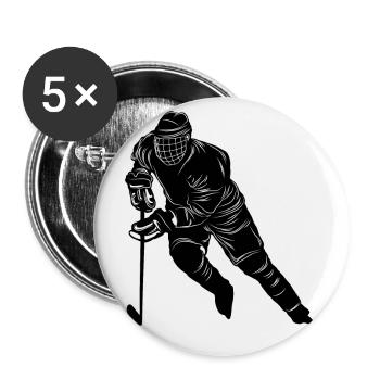 Ice Hockey Sport - Buttons groß 56 mm (5er Pack) - Weiß - Vorne