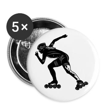 Inline Skates Silhoette - Buttons groß 56 mm (5er Pack) - Weiß - Vorne