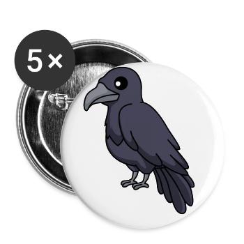 Corbeau Comic Animal - Lot de 5 grands badges (56 mm) - blanc - Devant