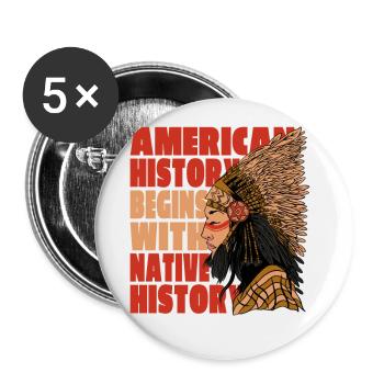 Native American Indian Design - Buttons large 2.2''/56 mm (5-pack) - white - Front