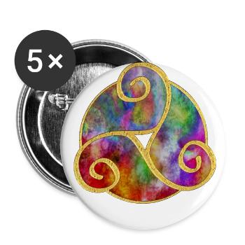 Triskele - Celtic Symbol Art 2 - Buttons large 2.2''/56 mm (5-pack) - white - Front