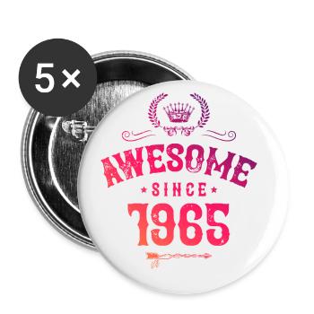 1965 awesome since - Buttons groß 56 mm (5er Pack) - Weiß - Vorne