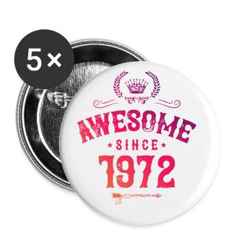 1972 awesome since - Buttons groß 56 mm (5er Pack) - Weiß - Vorne