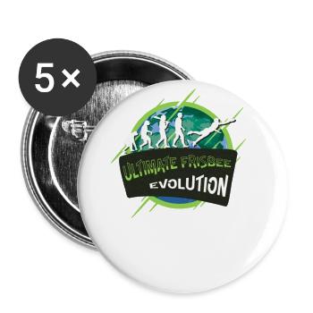 Ultimate Frisbee Evolution - Buttons large 2.2''/56 mm (5-pack) - white - Front