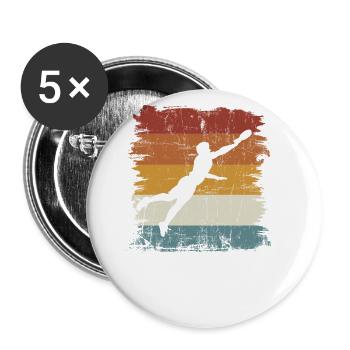 Rétro vintage Ultimate Frisbee - Lot de 5 grands badges (56 mm) - blanc - Devant