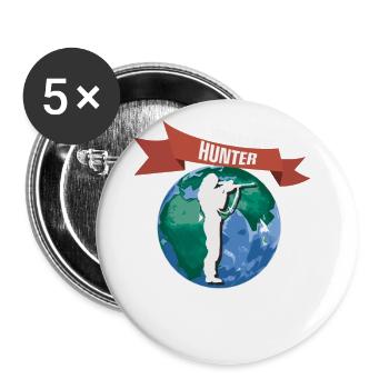 Huntress, Urban & Lifestyle - Buttons large 2.2''/56 mm (5-pack) - white - Front