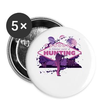 Huntress, Urban & Lifestyle - Buttons large 2.2''/56 mm (5-pack) - white - Front