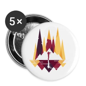Chasseur, nature merveilleuse - Lot de 5 grands badges (56 mm) - blanc - Devant