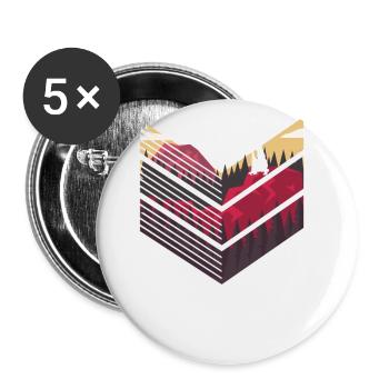 Chasseur, nature merveilleuse - Lot de 5 grands badges (56 mm) - blanc - Devant
