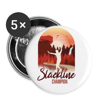 Slackline, Balance Sport - Buttons groß 56 mm (5er Pack) - Weiß - Vorne