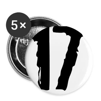 17 Zahl Trikot - Buttons groß 56 mm (5er Pack) - Weiß - Vorne