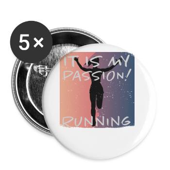 Grunge Marathon, Trail Running - Buttons large 2.2''/56 mm (5-pack) - white - Front