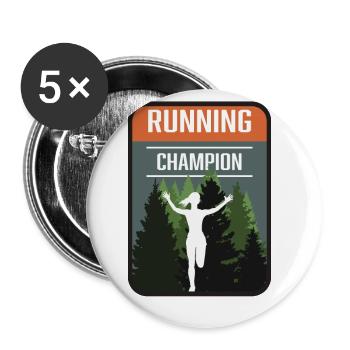 Marathon, Trail Running Champion - Buttons large 2.2''/56 mm (5-pack) - white - Front
