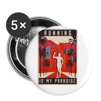 California Palm Marathon, Trail Running - Lot de 5 grands badges (56 mm) - blanc - Devant