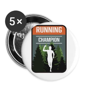 Marathon, Trail Running Champion - Lot de 5 grands badges (56 mm) - blanc - Devant