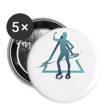 Géométrie Jump Shoes Fitness - Lot de 5 grands badges (56 mm) - blanc - Devant
