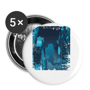 Asiatische Stadt HIIT - Buttons groß 56 mm (5er Pack) - Weiß - Vorne