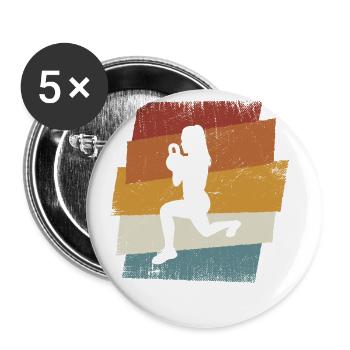Retro HIIT - Buttons groß 56 mm (5er Pack) - Weiß - Vorne