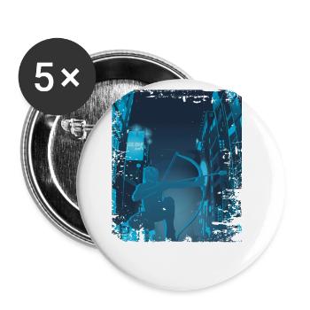 Arrowtag de la ville asiatique - Lot de 5 grands badges (56 mm) - blanc - Devant
