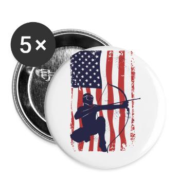 Arrowtag du drapeau américain - Lot de 5 grands badges (56 mm) - blanc - Devant
