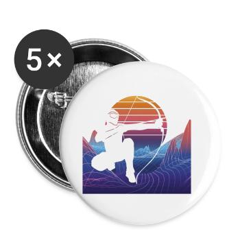 Balise fléchée Vaporwave - Lot de 5 grands badges (56 mm) - blanc - Devant