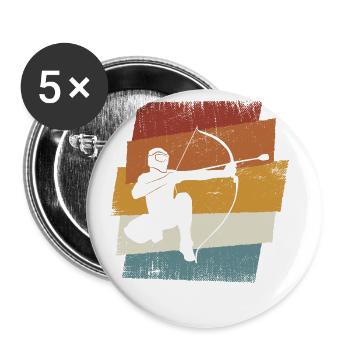Arrowtag rétro - Lot de 5 grands badges (56 mm) - blanc - Devant