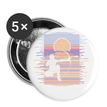 Flèche Lignes - Lot de 5 grands badges (56 mm) - blanc - Devant