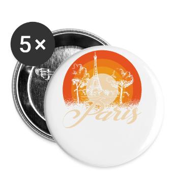 France Paris Eiffel Tower Je T'aim - Buttons large 2.2''/56 mm (5-pack) - white - Front