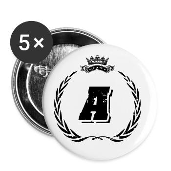 Une couronne de lettre - Lot de 5 grands badges (56 mm) - blanc - Devant