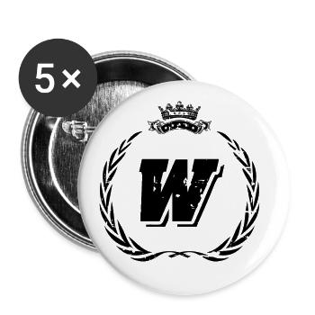 W letter wreath - Buttons large 2.2''/56 mm (5-pack) - white - Front